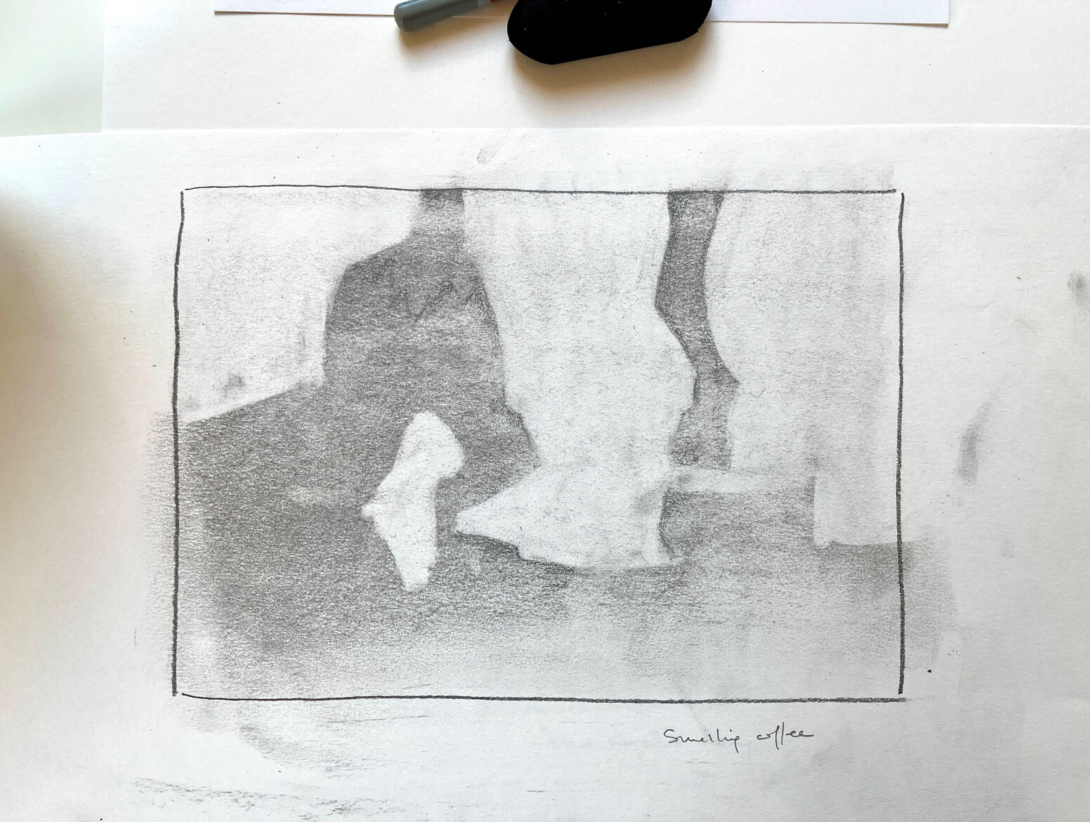 Abstract drawing of coffee smell - B Burrows